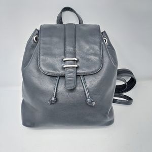 Karla Hanson Black Leather Backpack Purse